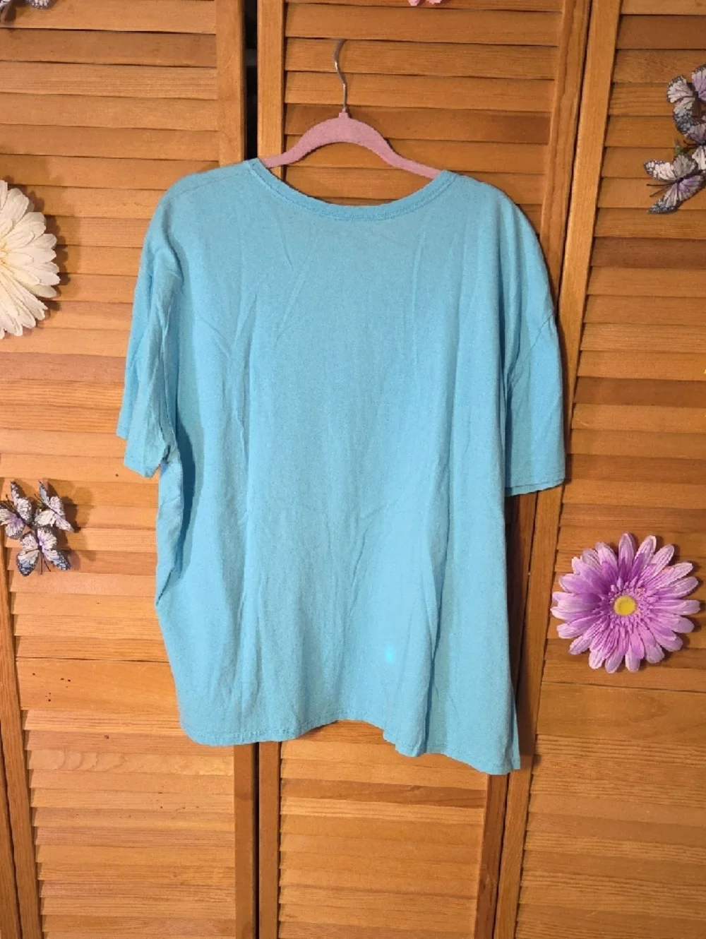 Hanes Light Blue Unicorn Graphic Short Sleeve Tee - Picture 4 of 4